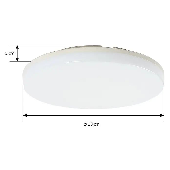 PRIOS LED Deckenlampe in weiß, Deckenleuchte rund -  - Runde, weiße Deckenleuchte mit 28 cm Durchmesser und 5 cm Höhe.