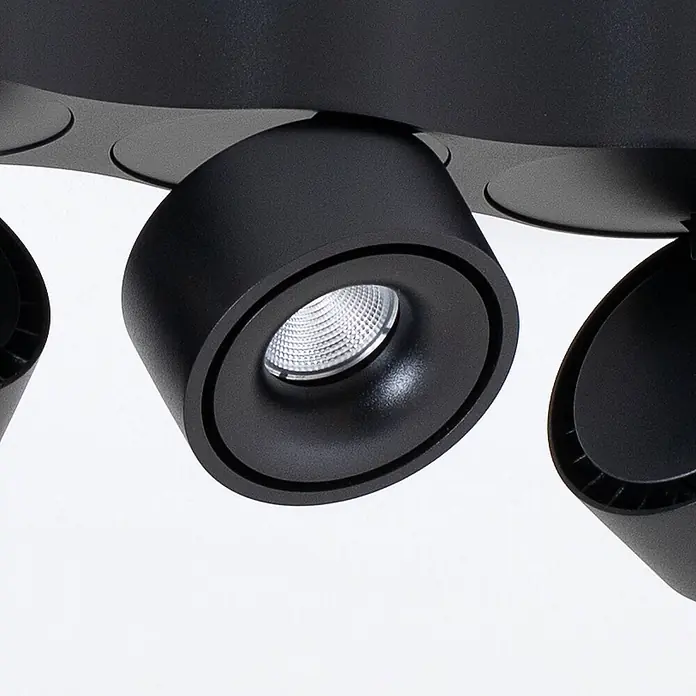 Arcchio LED Deckenlampe in schwarz, Deckenleuchte -  - Schwarze Mehrkopf-Strahlerleuchte mit verstellbaren LED-Leuchten für Schienen- oder Deckenmontage.