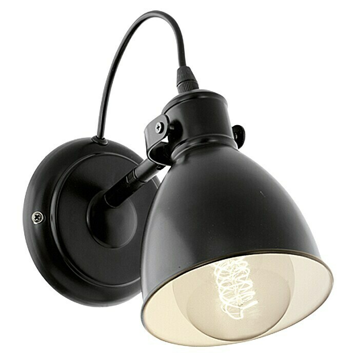Eglo Priddy Wandlamp (Zwart, Max. vermogen: 40 W, E27, 1 lampen)