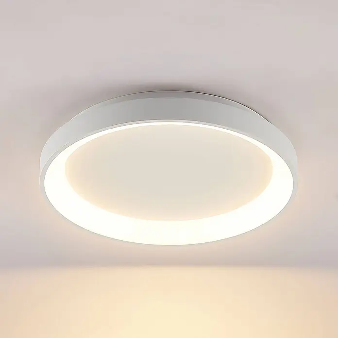 Arcchio LED Deckenlampe in weiß, Deckenleuchte rund -  - Weiße runde LED-Deckenleuchte mit beleuchtetem Rand.
