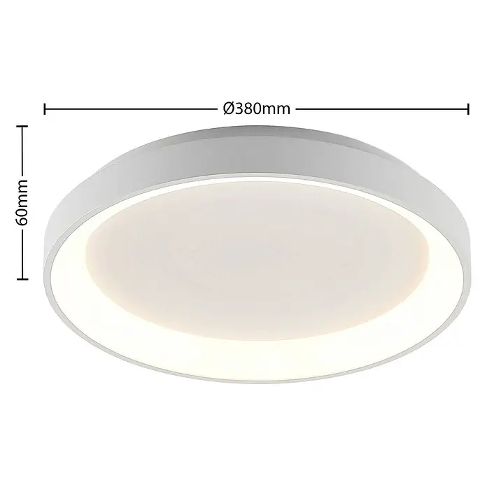 Arcchio LED Deckenlampe in weiß, Deckenleuchte rund -  - Weißes rundes LED-Deckenlicht, Ø380mm x 60mm, mit diffusem Schein.