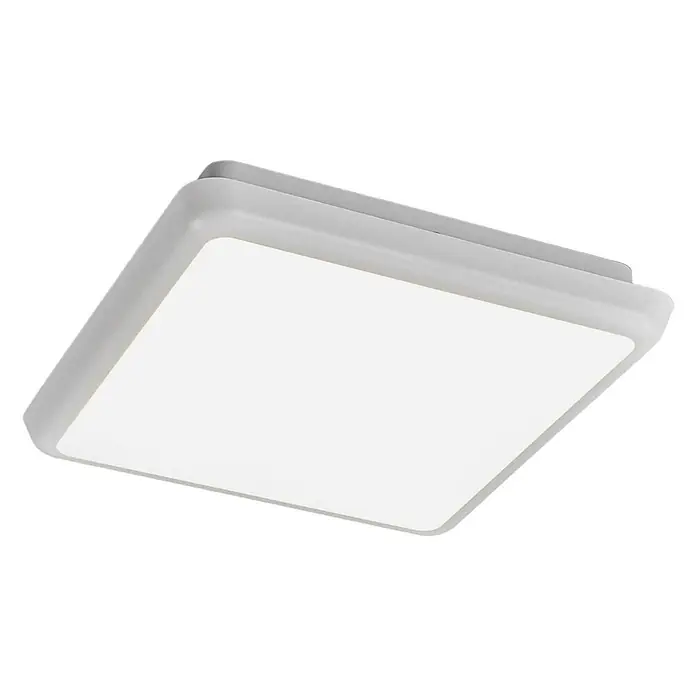 Arcchio Deckenleuchte Augustin - weiß / opal, weiß / opal - Quadratische LED-Deckenleuchte mit weißem Diffusor und hellgrauem Rahmen.