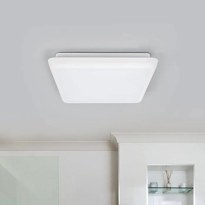 Arcchio Deckenleuchte Augustin - weiß / opal, weiß / opal - Weiße quadratische LED-Deckenleuchte mit mattierter Abdeckung.