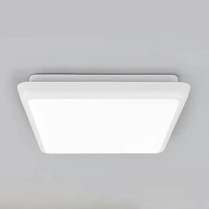 Arcchio Deckenleuchte Augustin - weiß / opal, weiß / opal - Weiße, quadratische LED-Deckenleuchte zur Aufputzmontage mit leicht konischer Blende.