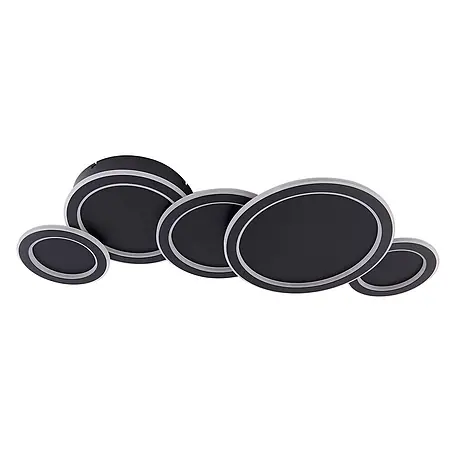 Lucande Deckenlampe in schwarz, Deckenleuchte