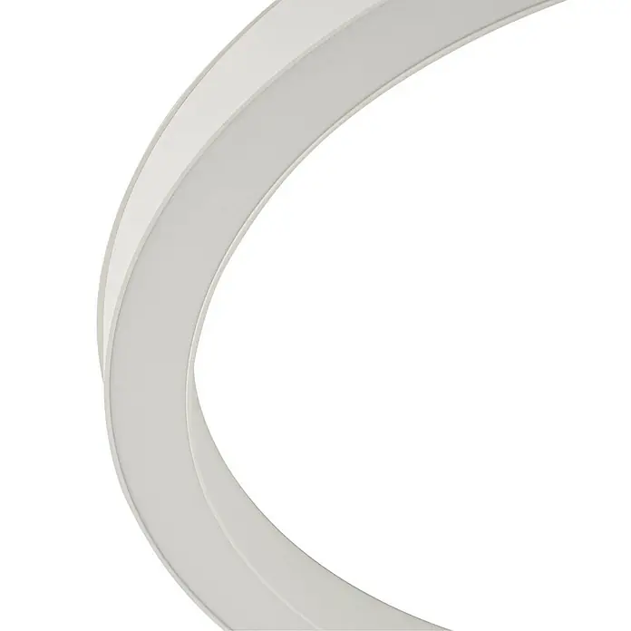 Lucande LED Deckenlampe in weiß, dimmbar Deckenleuchte rund -  - Eine moderne weiße gebogene LED-Leuchte mit transluzenter Diffusorplatte für sanfte Umgebungsbeleuchtung.