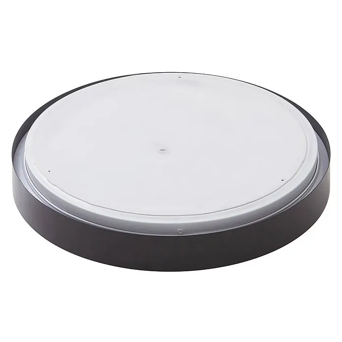Lindby LED Deckenlampe in schwarz, Deckenleuchte rund -  - Runde LED Decken- oder Wandleuchte mit dunkelgrauem Rahmen und weißer Abdeckung.