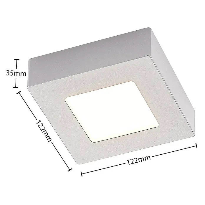PRIOS LED Deckenlampe in silber, weiß, Deckenleuchte -  - Quadratische silbergraue LED-Aufbauleuchte.