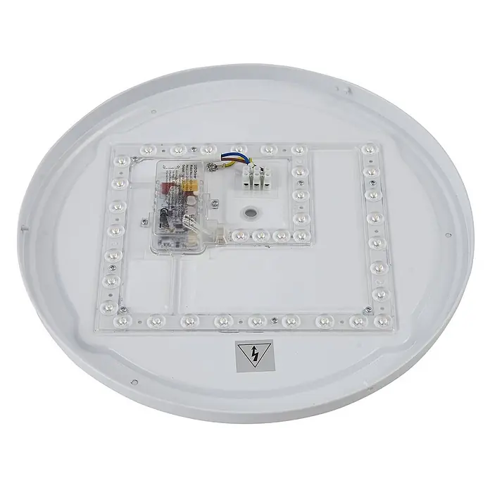 Lindby LED Deckenlampe in holz, weiß, Deckenleuchte -  - Weiße LED-Deckenleuchte, Rückseite mit internen LED-Streifen und Treibermodul.