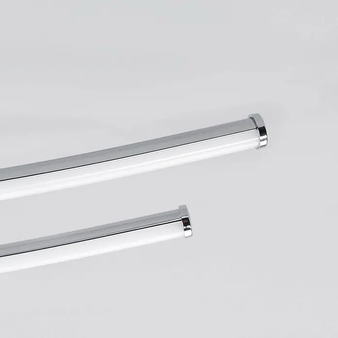 Lindby LED Deckenlampe in chrom, weiß, Deckenleuchte -  - Zwei verchromte LED-Röhrenleuchten mit weißen Diffusoren.