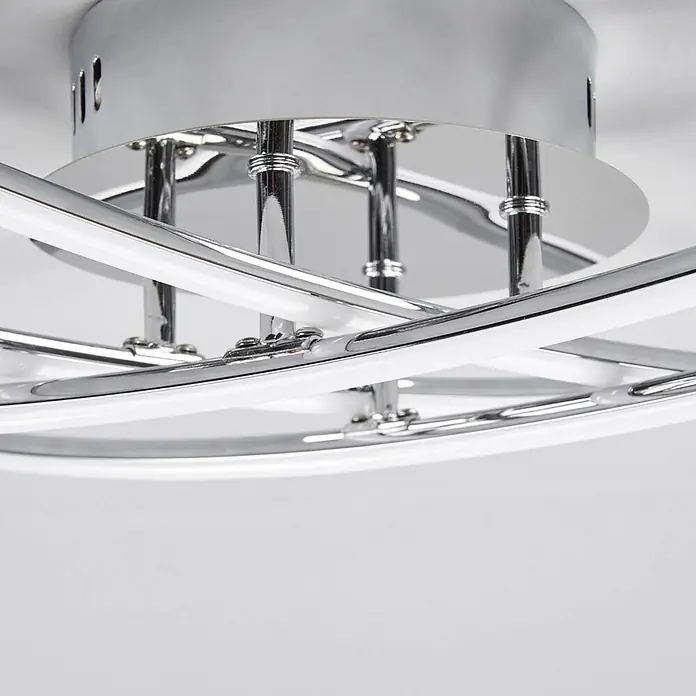 Lindby LED Deckenlampe in chrom, weiß, Deckenleuchte -  - Moderne Deckenleuchte aus Chrom mit verschlungenen weißen LED-Lichtröhren.