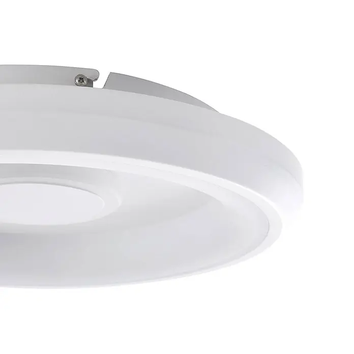 Lindby Deckenleuchte Lynden - weiß / opal - Weißer, runder LED-Deckenstrahler mit matter Streuscheibe und sichtbarer Befestigungsschraube.