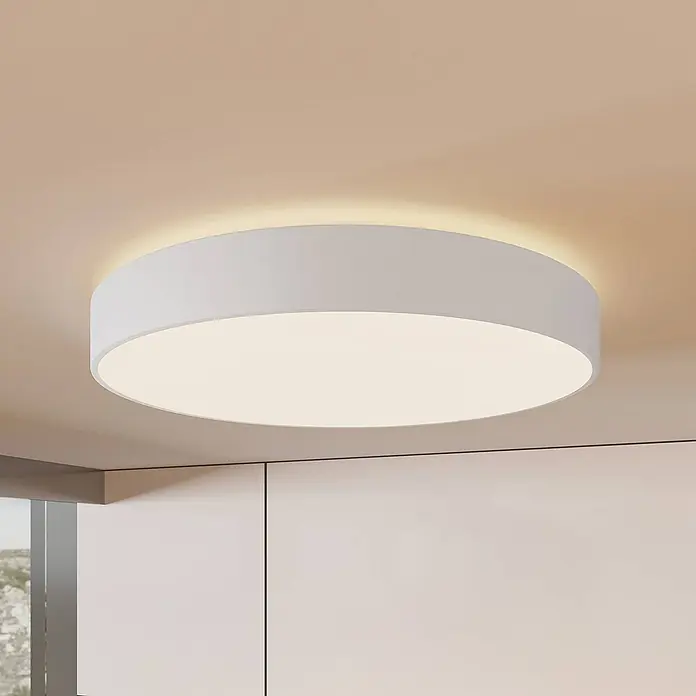 Arcchio LED Deckenlampe in weiß, Deckenleuchte rund -  - Weiße runde Deckenleuchte, die sowohl direkte als auch indirekte Beleuchtung bietet.