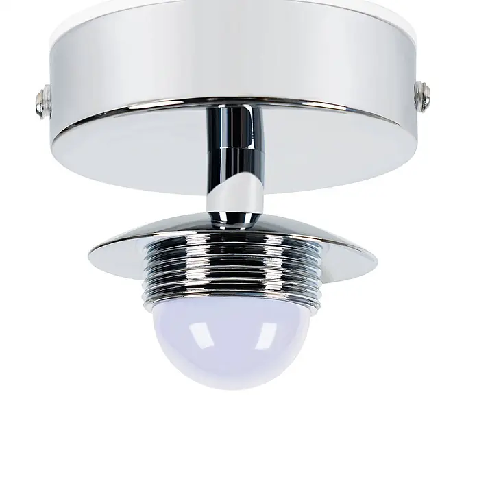 Arcchio LED Deckenlampe in weiß, chrom, Deckenleuchte -  - Verchromte Deckenleuchte mit gerippter Fassung und weißer LED-Birne.