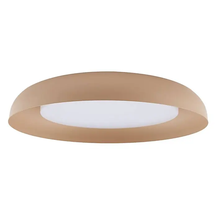 Lindby LED Deckenlampe in beige, weiß, Deckenleuchte -  - Beige, halbrunde Deckenleuchte mit weißem, rundem Diffusor.
