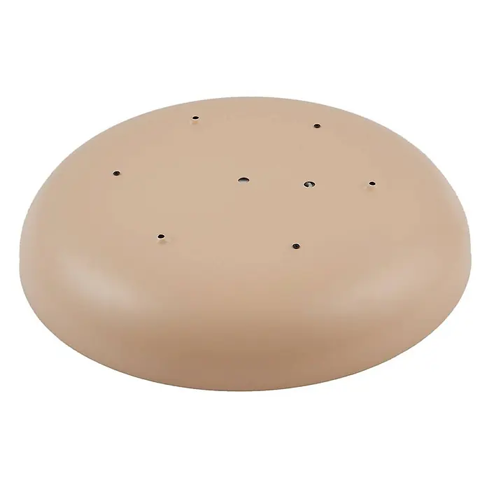 Lindby LED Deckenlampe in beige, weiß, Deckenleuchte -  - Beiges, kuppelförmiges Übungspad mit mehreren kleinen schwarzen Löchern.
