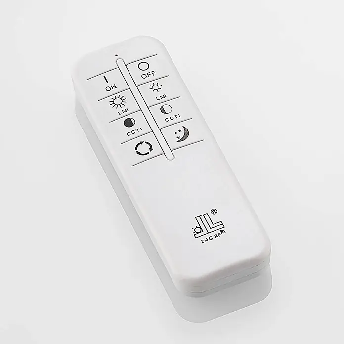 Lindby LED Deckenlampe in weiß, chrom, dimmbar Deckenleuchte -  - Weiße 2.4G RF Fernbedienung aus Kunststoff für Smart Lights mit Tasten für Ein/Aus, Helligkeit (LMI) und Farbtemperatur (CCTI).