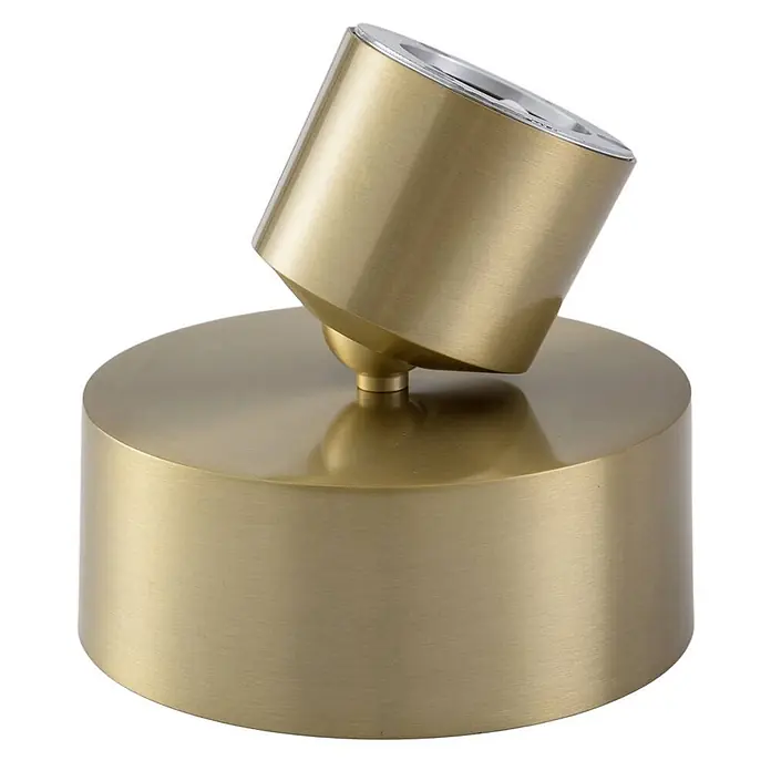 Lindby LED Deckenlampe in gold, Deckenstrahler -  - Verstellbarer Strahler aus gebürstetem Messing mit zylindrischem Sockel für gezieltes Licht.