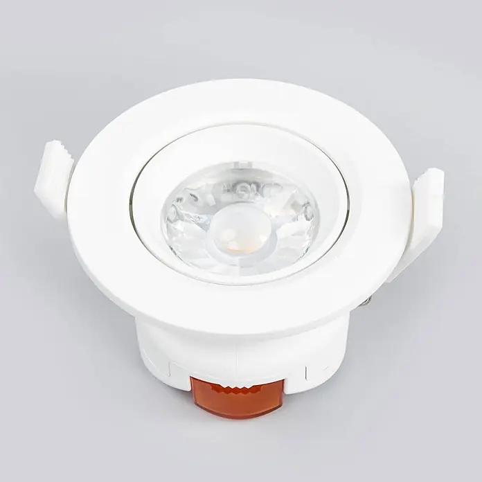 Arcchio LED Einbaustrahler in weiß, Spots Deckenleuchte -  - Weißer LED-Einbaustrahler mit schwenkbarem Leuchtmodul und orangefarbenem Sensor an der Unterseite.