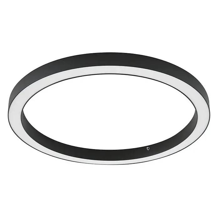 Lucande LED Deckenlampe in schwarz, weiß, dimmbar Deckenleuchte rund -  - Schwarze ovale LED-Leuchte mit integriertem weißem Lichtband.