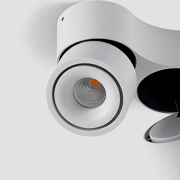 Arcchio LED Deckenlampe, Spotbalken Deckenstrahler 350° drehbar -  - Weißer Deckenstrahler mit zwei verstellbaren zylindrischen Leuchtköpfen und sichtbarer LED-Lichtquelle.