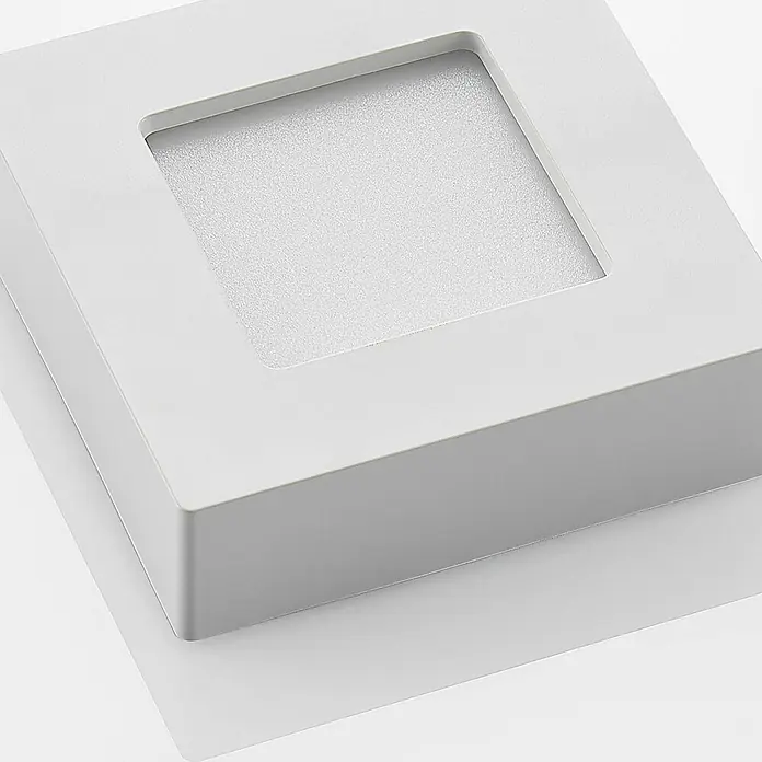 PRIOS LED Deckenlampe in weiß, Deckenleuchte -  - Weißes quadratisches LED-Panel mit strukturiertem Diffusor.