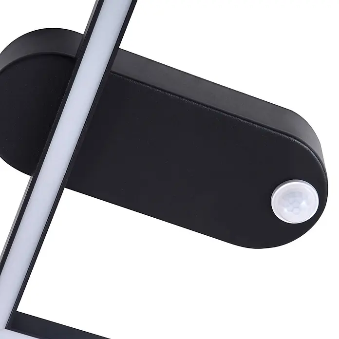 Lindby LED Deckenlampe in schwarz, Deckenleuchte -  - Schwarze Wandleuchte mit integriertem LED-Streifen und Bewegungssensor.