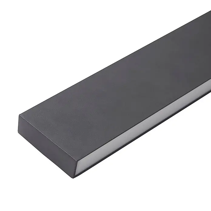 Lucande LED Deckenlampe in schwarz, dimmbar Deckenleuchte -  - Dunkelgraue lineare LED-Leuchte mit einer mattweißen Diffusorplatte.