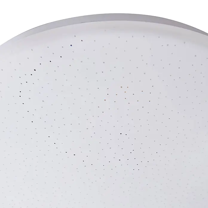 Lindby LED Deckenlampe in weiß, Deckenleuchte rund -  - Runde weiße Deckenleuchte mit funkelndem Sternenlichteffekt.