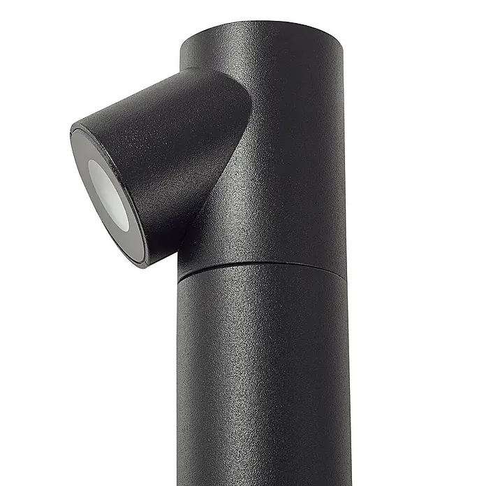 Lindby LED Gartenstrahler mit Erdspieß in anthrazit, Strahler Garten -  - Schwarze, texturierte Außenleuchte mit angewinkeltem Kopf.
