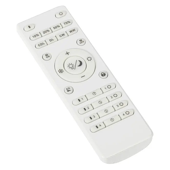 Lindby LED-Panel Lamin - weiß / opal - Weiße Kunststoff-Fernbedienung für Leuchten mit Dimm-, Farbtemperatur- und Timerfunktionen.