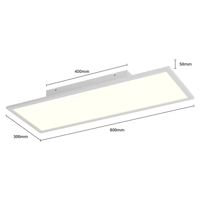 Lindby LED-Panel Luay - weiß / opal, weiß / opal - Weißes, rechteckiges LED-Panel mit Montagebügel. Maße: 800x300x50mm.