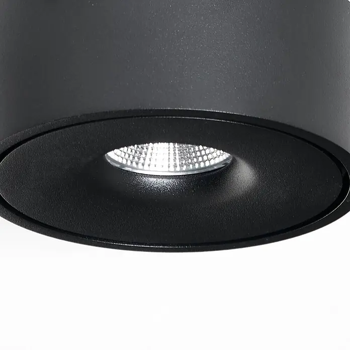 Arcchio LED Deckenlampe in schwarz, Deckenleuchte rund -  - Schwarzer zylindrischer Strahler mit eingelassener LED-Leuchte. Texturierte matte Oberfläche.