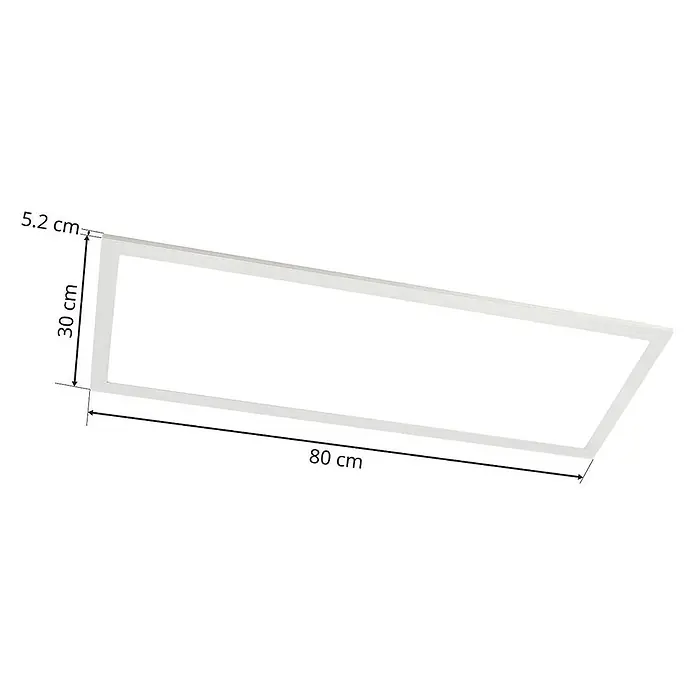 Lindby LED-Panel Livel - alu / grau / zink - Weißer rechteckiger LED-Panelrahmen, 80 x 30 x 5,2 cm.