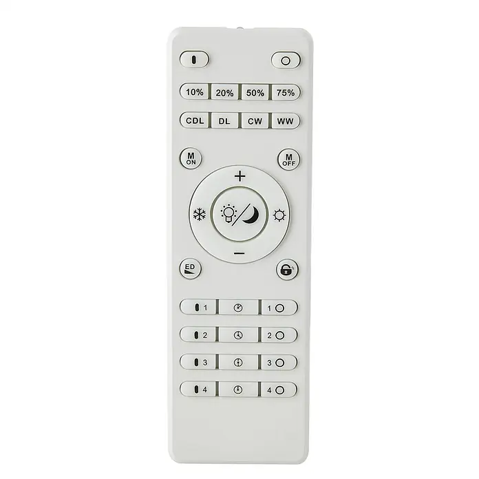 Lindby LED-Panel Lamin - weiß / opal - Weiße Smart-Beleuchtungsfernbedienung mit Dimm-, Farbtemperatur- und Speicher-Voreinstellungen.