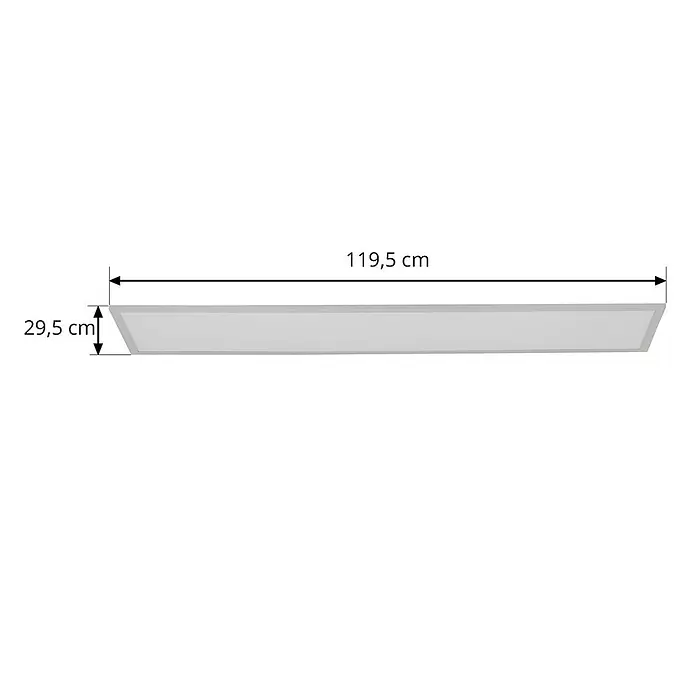 Lindby LED-Panel Lamin - weiß / opal - Rechteckiges LED-Panel in Weiß und Hellgrau, Maße 119,5 cm x 29,5 cm.