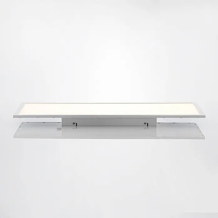 Lindby LED-Panel Quais - weiß / opal, weiß / opal, Neutralweiß - Rechteckige LED-Panel-Leuchte mit silbernem Gehäuse und weißem Diffusor zur Oberflächenmontage.