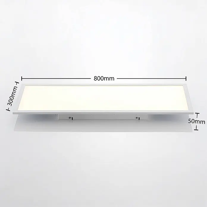 Lindby LED-Panel Quais - weiß / opal, weiß / opal, Neutralweiß - Weiße rechteckige LED-Wandleuchte mit silbernem Rahmen, 800x300x50mm.