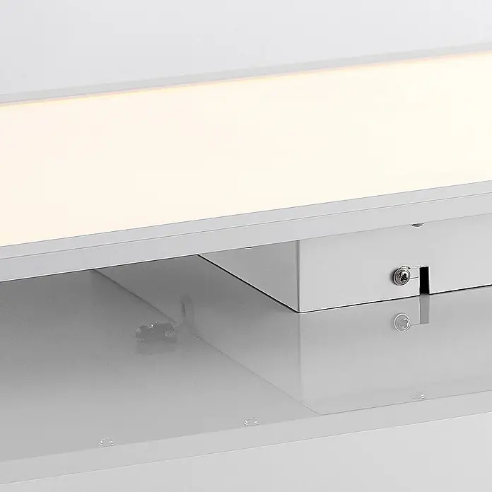 Lindby LED-Panel Quais - weiß / opal, weiß / opal, Neutralweiß - Weiße LED-Streifenleuchte mit heller Beleuchtung, elegantem Gehäuse und sichtbarer Befestigung.