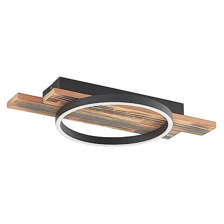 Lindby LED Deckenlampe in holz, dimmbar Deckenleuchte rund