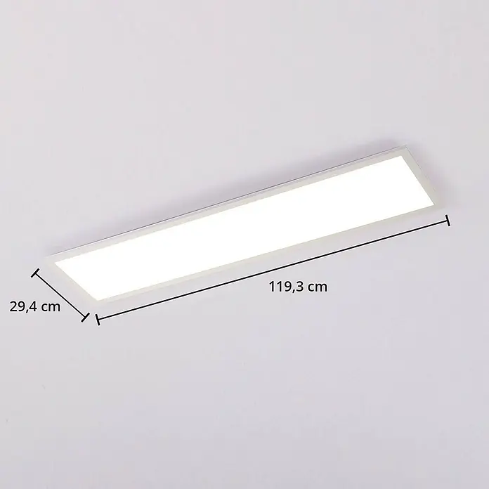 Arcchio LED Deckenleuchte flach in weiß, dimmbar Panel -  - Rechteckiges weißes LED-Panel, 119,3 x 29,4 cm.