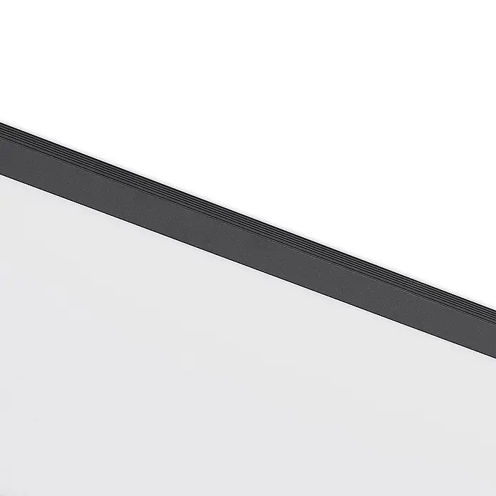 Lindby LED Deckenleuchte flach in schwarz, weiß, Panel -  - Schwarze Linearschiene mit gerippter Oberfläche.
