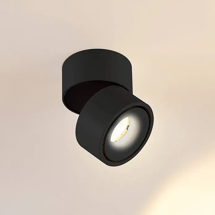 Arcchio LED Deckenlampe in schwarz, Deckenstrahler -  - Schwarzer, verstellbarer LED-Deckenstrahler, der warmes Licht abgibt.