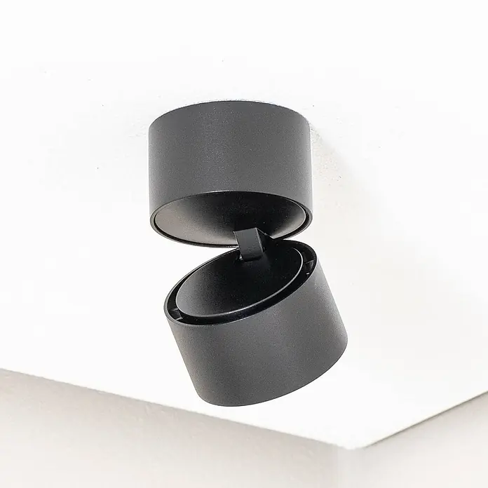 Arcchio LED Deckenlampe in schwarz, Deckenstrahler -  - Mattschwarzer, schwenkbarer Aufbaustrahler für Decke oder Wand.