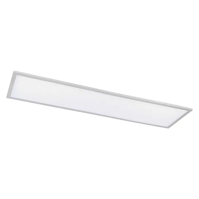 Arcchio LED-Panel Lysander - alu / grau / zink - Rechteckige LED-Panel-Leuchte mit weißem Rahmen und diffuser weißer Lichtfläche.
