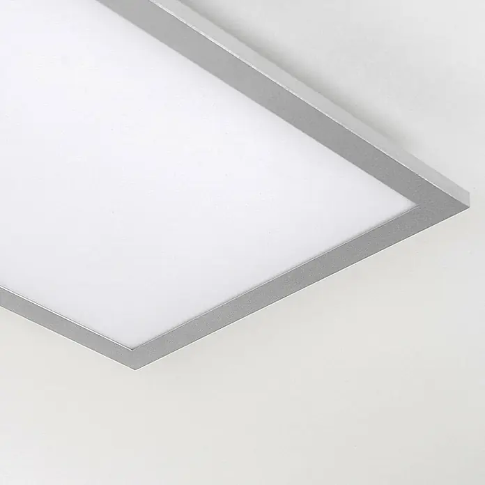Arcchio LED-Panel Lysander - alu / grau / zink - Rechteckige LED-Panel-Leuchte mit schlankem silbernem Aluminiumrahmen zur flächenbündigen Montage.