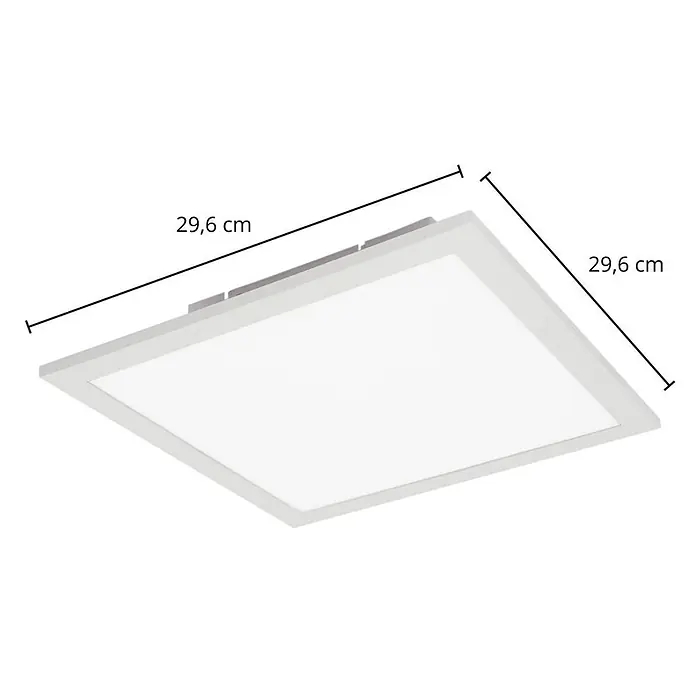 Lindby LED-Panel Kenma - weiß / opal, weiß / opal - Weißes, quadratisches LED-Deckenpanel, 29,6 x 29,6 cm.