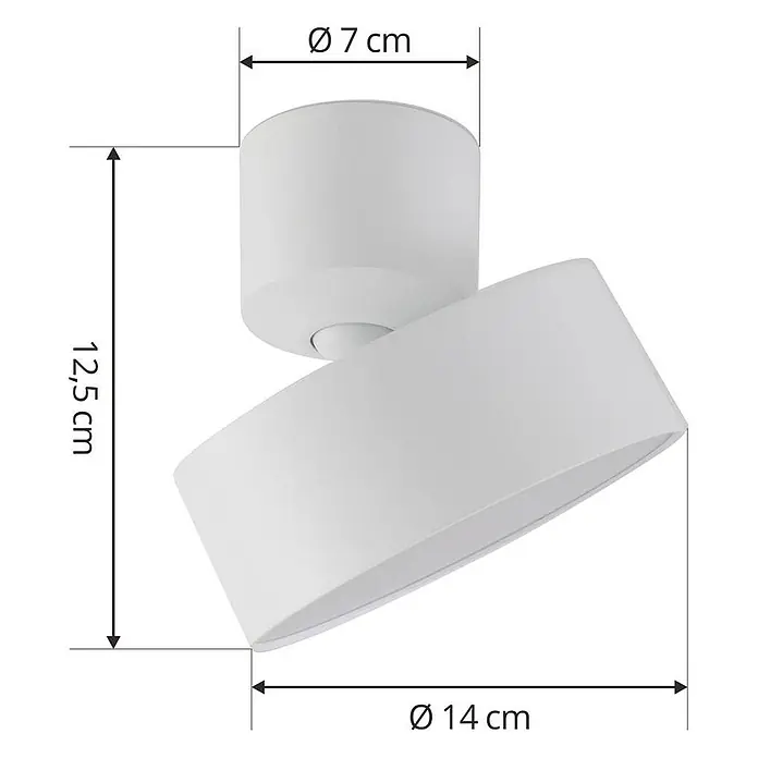 Lindby LED Deckenlampe in weiß, Deckenstrahler -  - Weißer Deckenstrahler mit 7 cm Basis, 12,5 cm Höhe und 14 cm Kopfdurchmesser.