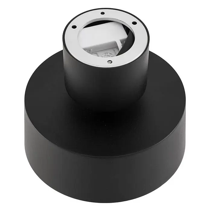 Lindby LED Deckenlampe in schwarz, Deckenstrahler -  - Schwarzer zylindrischer Leuchtenfuß mit sichtbarer weißer Innenkomponente, bereit zur Montage.