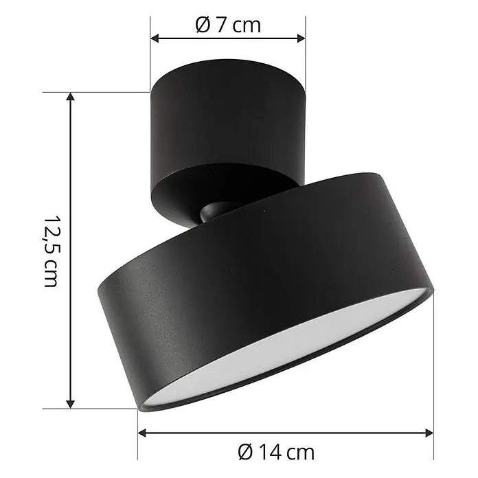 Lindby LED Deckenlampe in schwarz, Deckenstrahler -  - Schwarzer verstellbarer LED-Deckenstrahler.